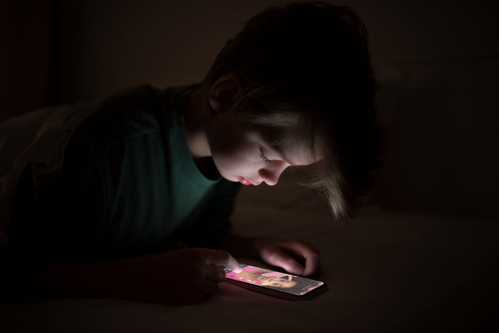 Child using a phone