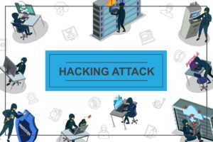 Various images or hacking attacks