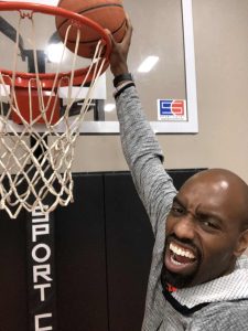 Playing Basketball at a Rec Center with son